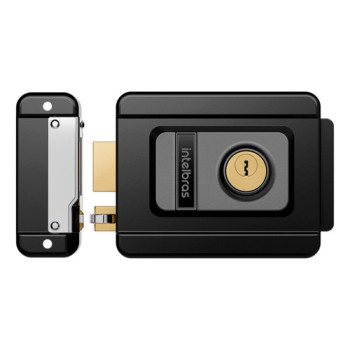 FECHADURA ELETRICA DE CILINDRO FIXO E DUPLO FX 1500 UN PRETA - INTELBRAS