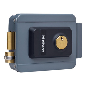 FECHADURA ELETRICA DE CILINDRO FIXO E DUPLO FX 1500 UN CINZA - INTELBRAS