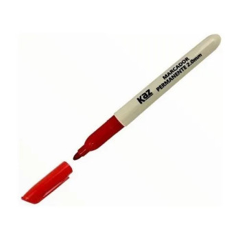PINCEL MARCADOR PERMANENTE PONTA 2.0MM VERMELHO - KAZ