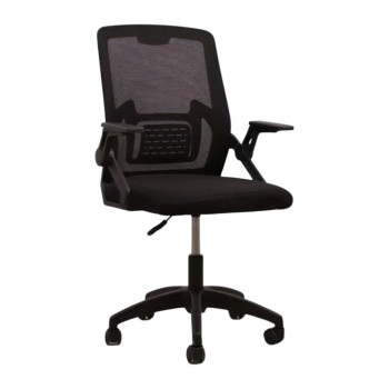 Cadeira De Escritório Preta Secretária Com Base Giratória Reunião Tela Mesh