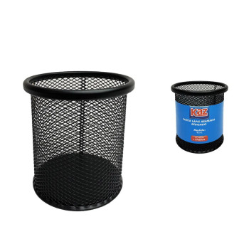 PORTA LAPIS 9CM ARAMADO REDONDO PRETO - KAZ