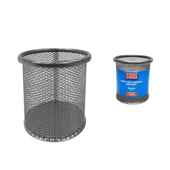 PORTA LAPIS 9CM ARAMADO REDONDO PRATA - KAZ