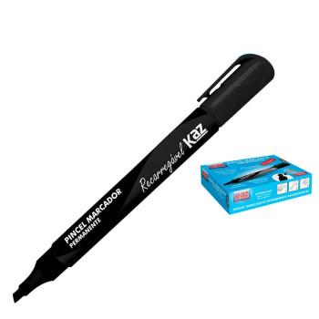 PINCEL MARCADOR PERMANENTE PRETO RECARREGAVEL - KAZ