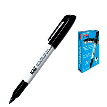 PINCEL MARCADOR P.QUADRO BCO. PRETO SLIM - KAZ