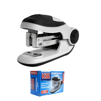 GRAMPEADOR MINI P.12FLS 7CM CINZA.PRETO - KAZ
