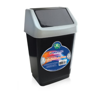LIXEIRINHA DE MESA BASCULADA 2L PRETO - ARQPLAST