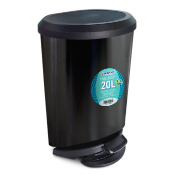 LIXEIRA COM PEDAL 20L PRETA - ARQPLAST