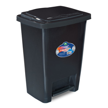 LIXEIRA C/ PEDAL 35L PISA ABRE PISA FECHA PRETO - ARQPLAST