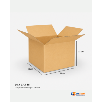 Caixa de Papelão Tipo Maleta 36x27x18 cm para Envio e E-commerce Código: CM36X27X18