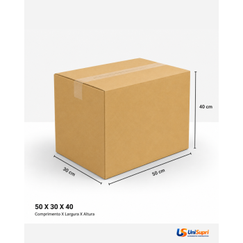 Caixa de Papelão Tipo Maleta 50x30x40 cm para Envio e E-commerce Código: CM50X30X40