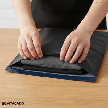 Sacos Envelope Segurança Embalagem Preto 40X40