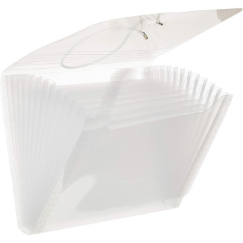 Pasta Sanfonada Plástica Duplicata 12 Divisões Cristal